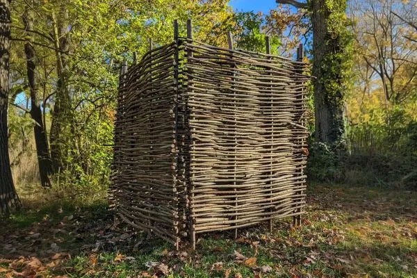 compost bin in woodland