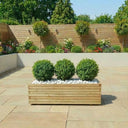 Pine Raised Wooden Trough Planter with Feet