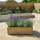 Pine Raised Wooden Trough Planter with Feet