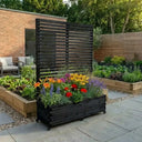 Pine Raised Wooden Trellis Planter