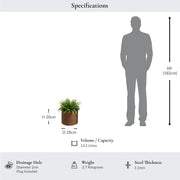 28cm Round Short Cylinder Corten Steel Planter with Feet