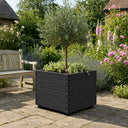 Wooden Pine Raised Cube Planter #70cm(L) x 70cm(W) x 70cm(H) #Black