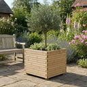 Wooden Pine Raised Cube Planter #70cm(L) x 70cm(W) x 70cm(H) #Natural