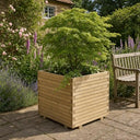 Wooden Pine Raised Cube Planter #80cm(L) x 80cm(W) x 80cm(H) #Natural