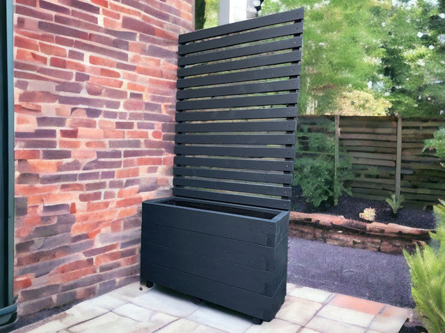 large trellis planter uk 120cm Customisable Wood Trough Trellis Planter – Woven Wood