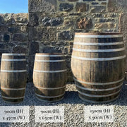 90cm Giant Rustic Silver Full Barrel Oak Tree Planter