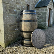 100L Slimline Black Band Oak Barrel Water Butt