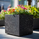 Zinc Galvanised Stone Effect Square Planter