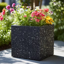 Zinc Galvanised Stone Effect Square Planter