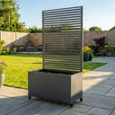 Zinc Galvanised Metal Trellis Planter with Wheels
