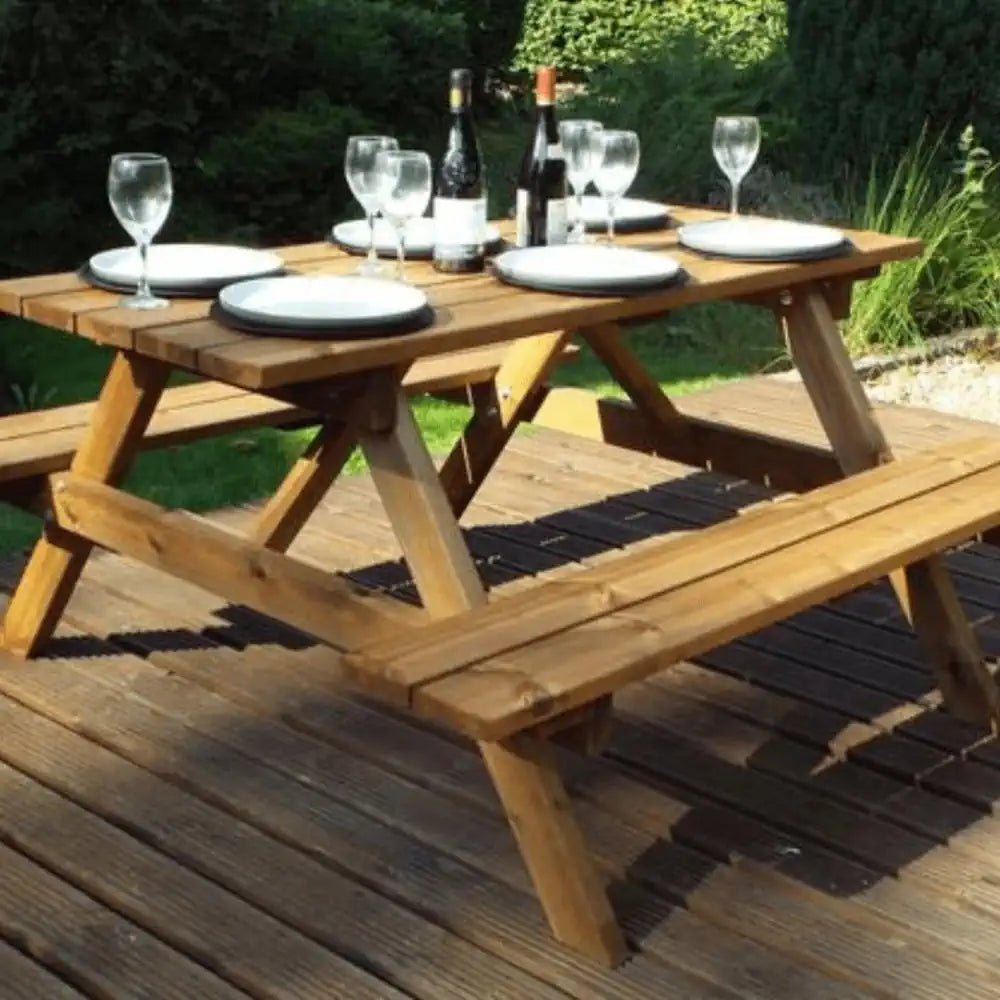 Charles Taylor Six Seater Picnic Table – Woven Wood