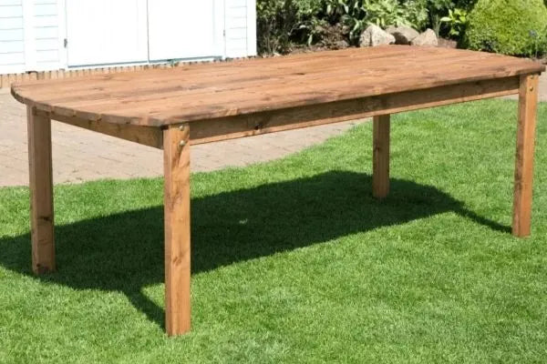 Wood Garden Table on a Lawn
