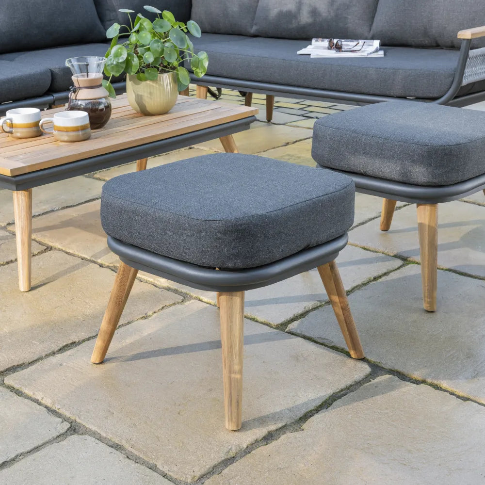 Kimora Corner Set with Grey Fabric Cushion