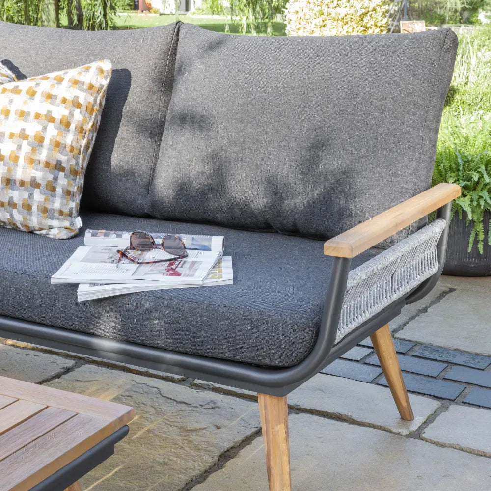 Kimora Corner Set with Grey Fabric Cushion
