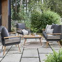 Kimora 4 Seat Lounge set with Grey Fabric Cushion