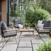 Kimora 4 Seat Lounge set with Grey Fabric Cushion