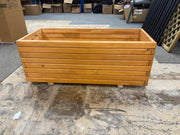 1m Natural Pine Wooden Trough Planter with Feet