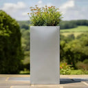 100cm Zinc Galvanised Silver Tall Square Planter