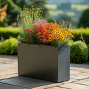 100cm Long Zinc Galvanised Matte Grey 80cm Tall Trough Planter