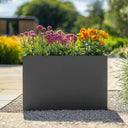100cm Long Zinc Galvanised Matte Grey 80cm Tall Trough Planter