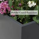 100cm Long Zinc Galvanised Matte Grey 80cm Tall Trough Planter