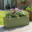 100cm Zinc Galvanised Sage Green Trough Planter