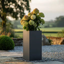 100cm Zinc Galvanised Matte Grey Tall Square Planter