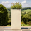 100cm Zinc Galvanised Cream Tall Square Planter - image 11