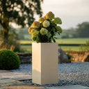 100cm Zinc Galvanised Cream Tall Square Planter - image 13