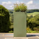 100cm Zinc Galvanised Sage Green Tall Square Planter - image 11