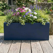 100cm Zinc Galvanised Blue Trough Planter