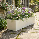 100cm Zinc Galvanised Cream Trough Planter