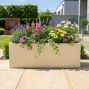 100cm Zinc Galvanised Cream Trough Planter