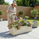 100cm Zinc Galvanised Cream Trough Planter