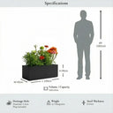 100cm Zinc Galvanised Matte Black Trough Planter