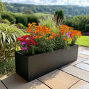 100cm Zinc Galvanised Matte Black Trough Planter