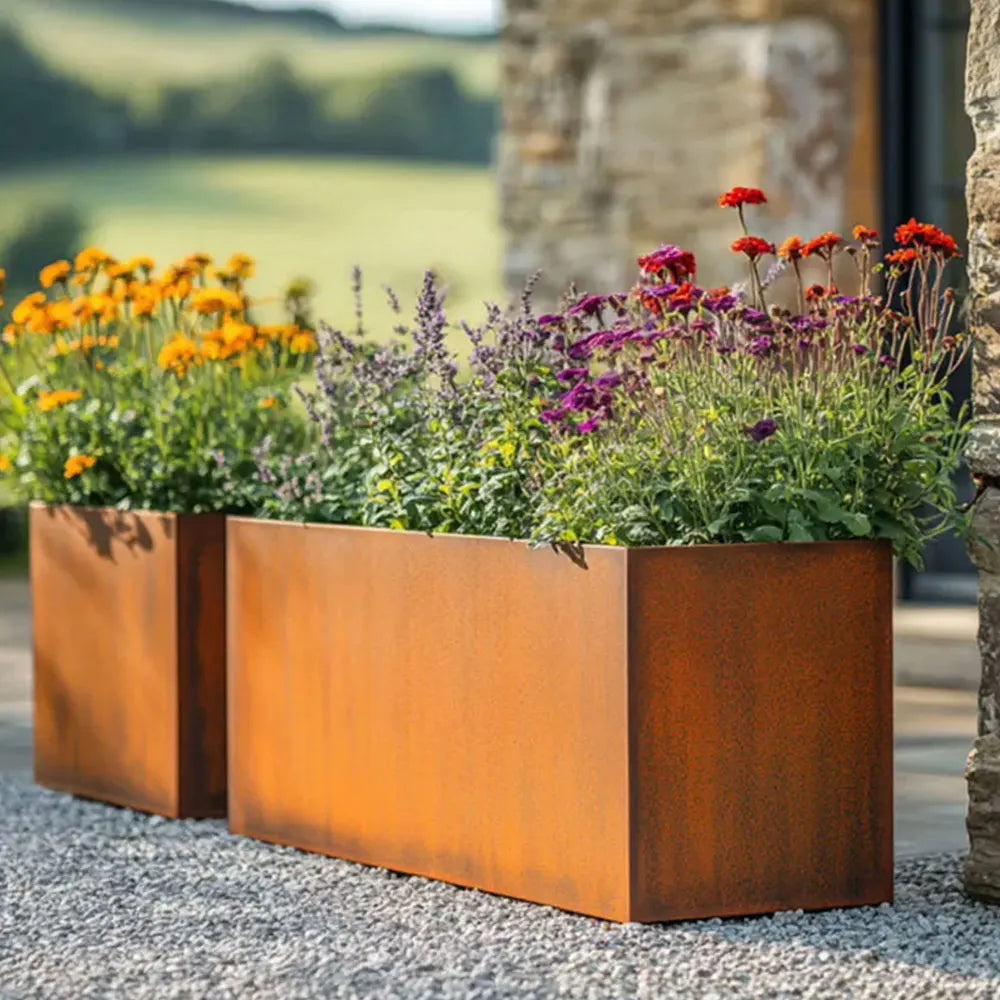 Corten steel metal planters