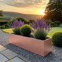 100cm Zinc Galvanised Rose Gold Trough Planter