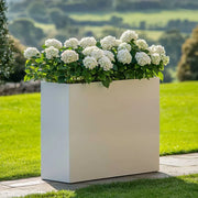 120cm Long Zinc Galvanised Matte White 100cm Tall Trough Planter