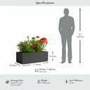 120cm Zinc Galvanised Matte Grey Trough Planter
