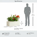 120cm Zinc Galvanised Cream Trough Planter - image 2