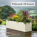 120cm Zinc Galvanised Cream Trough Planter - image 4