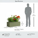 120cm Zinc Galvanised Sage Green Trough Planter - image 2