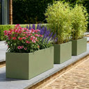 120cm Zinc Galvanised Sage Green Trough Planter - image 11