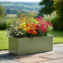 120cm Zinc Galvanised Sage Green Trough Planter - image 12