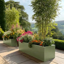 120cm Zinc Galvanised Sage Green Trough Planter - image 13