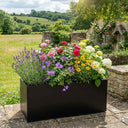 120cm Zinc Galvanised Matte Black Trough Planter