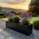 120cm Zinc Galvanised Matte Black Trough Planter