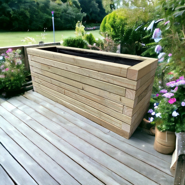 120cm Customisable Wooden Trough Planter