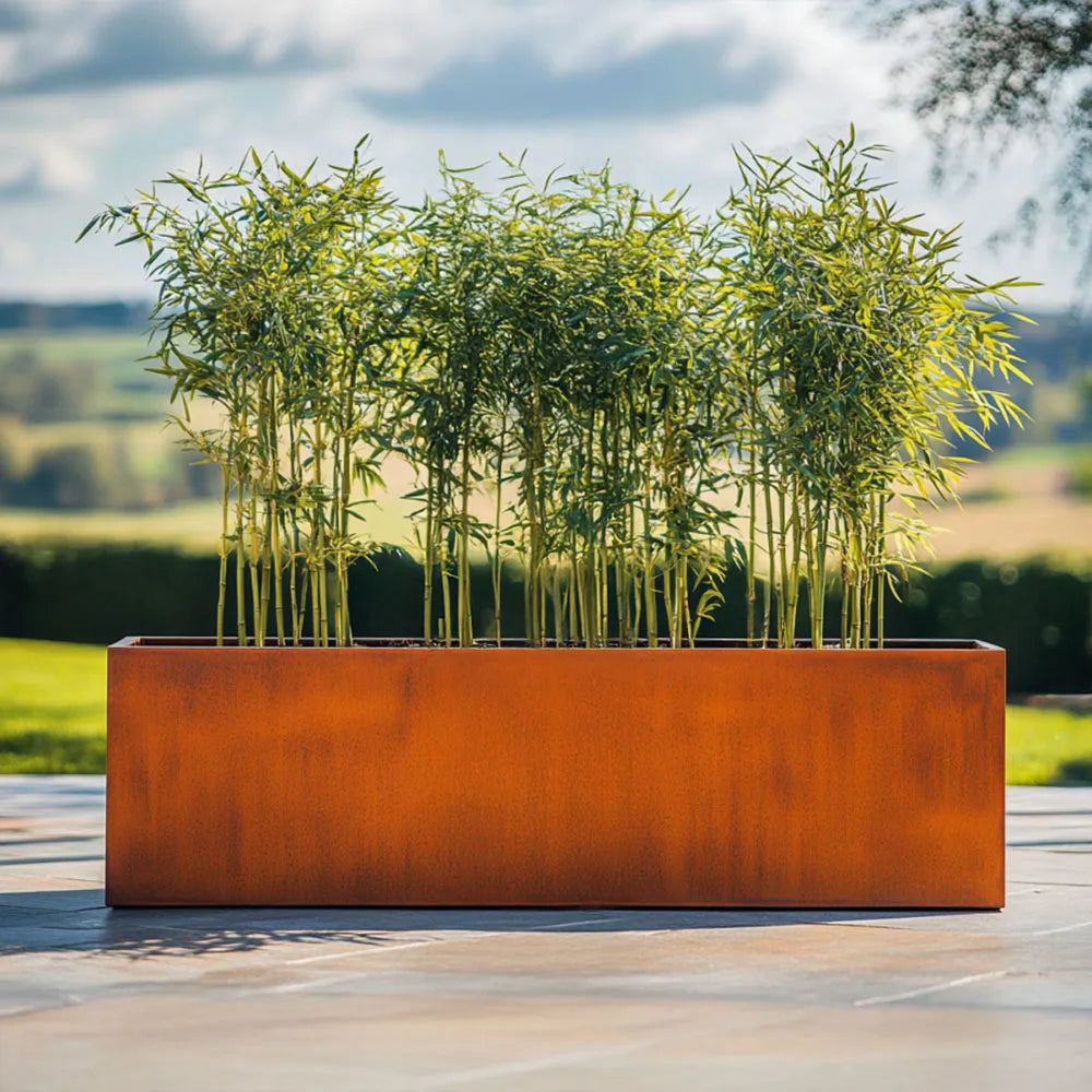 Pre Rusted Planters 150cm Corten Steel Trough Planter - Pre-Rusted – Woven Wood